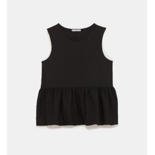 ザラ(ZARA)のZARA 裾フリルトップス(カットソー(半袖/袖なし))