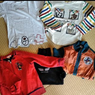 カステルバジャック(CASTELBAJAC)のトップス4枚＆星柄サロペット＆スタイ4枚＋1枚＆迷彩柄トップス(Tシャツ/カットソー)