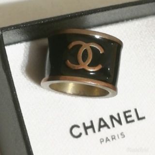 シャネル(CHANEL)のCHANEL 指輪 黒 ハート ココマーク(リング(指輪))