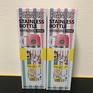 スヌーピー(SNOOPY)のスヌーピー ステンレスボトル 480ml 水筒 保冷保温 ピーナッツ 2本セット(弁当用品)