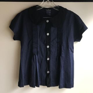 コムデギャルソン(COMME des GARCONS)のtricot COMME des garçon ブラウス 紺 中古(シャツ/ブラウス(半袖/袖なし))