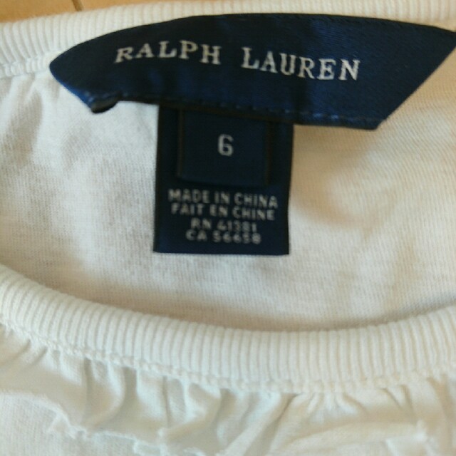 Ralph Lauren(ラルフローレン)のラルフローレン Tシャツ 6 120cm 白 ホワイト キッズ/ベビー/マタニティのキッズ服女の子用(90cm~)(Tシャツ/カットソー)の商品写真