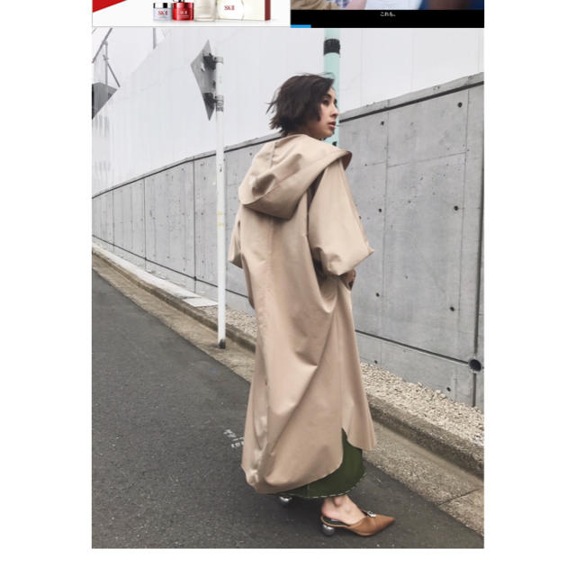 Ameri VINTAGE(アメリヴィンテージ)のdrastic drape over coat ベージュ レディースのジャケット/アウター(トレンチコート)の商品写真