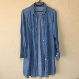 ショコラフィネローブ(chocol raffine robe)の(うーちゃん1109様専用)  デニムシャツロング  美品   お値下げ(シャツ/ブラウス(長袖/七分))