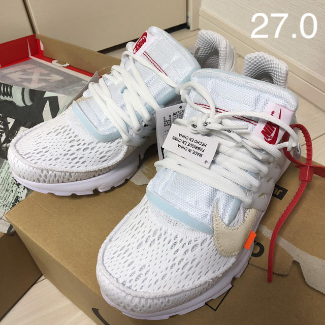 買得 新品 - NIKE ナイキ 27cm white off nike エアプレスト オフ