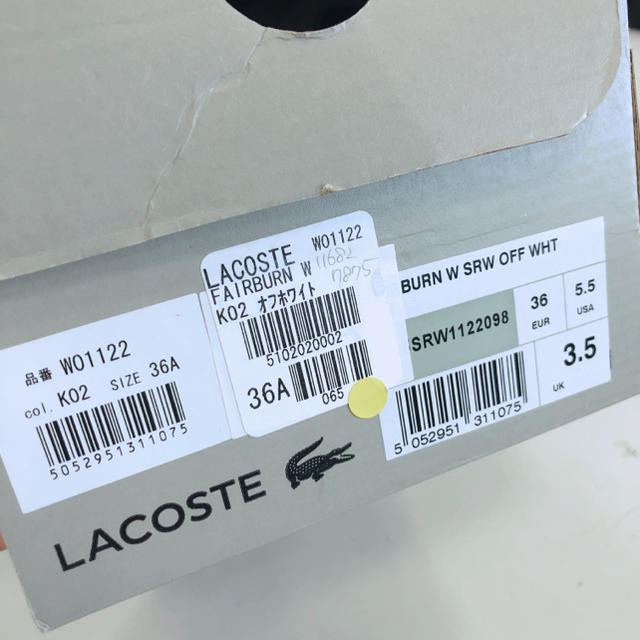 LACOSTE(ラコステ)のラコステ LACOSTE スニーカー キャンパス 36 5.5 3.5 レディースの靴/シューズ(スニーカー)の商品写真