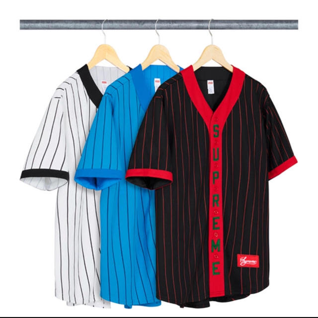 supremesupreme baseball shirt 青 L