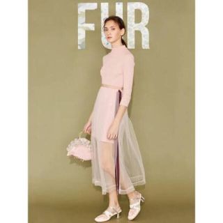 ファーファー(fur fur)のFURFURチュールコンビテレコワンピース♡(ロングワンピース/マキシワンピース)