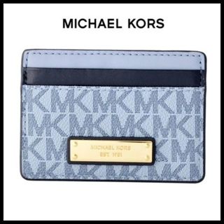 マイケルコース(Michael Kors)のマイケルコース カラーブロック MKロゴ シグネチャー柄 カードケース(名刺入れ/定期入れ)