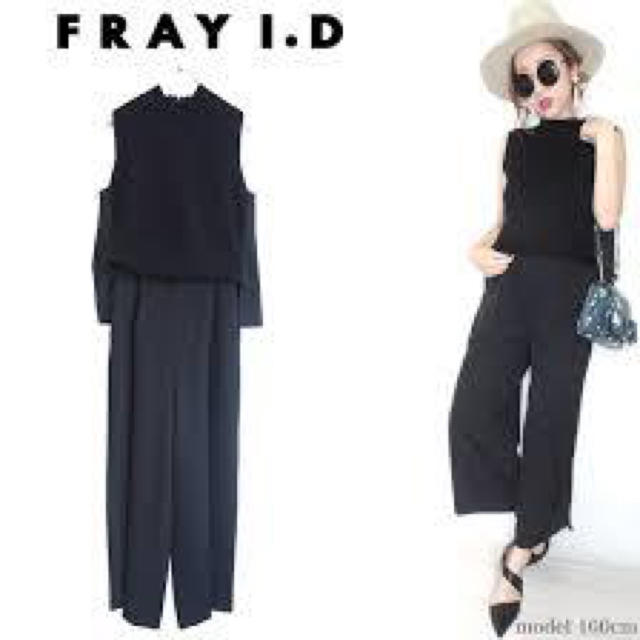 FRAY I.D(フレイアイディー)のフレイアイディー ニットコンビゾン  オールインワン 美品 レディースのパンツ(オールインワン)の商品写真