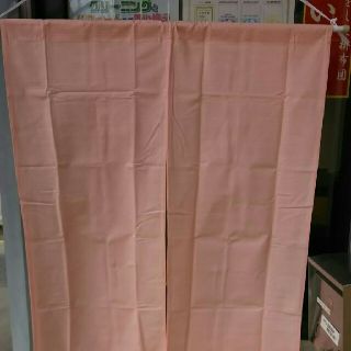 のれん 日本製 綿つむぎ シンプル ロングのれん ピンク 約85㎝X180㎝(のれん)