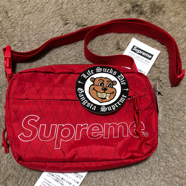 いします Supreme - supreme shoulder bag 18aw 赤 (おまけ付き)の通販