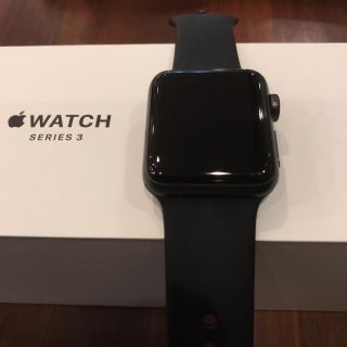 アップルウォッチ(Apple Watch)の(美品)Apple Watch series3 38mm GPS スペースグレイ(腕時計(デジタル))