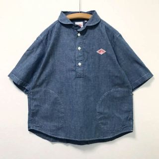 ダントン(DANTON)のクワッチョ様専用⑅◡̈*ラウンドカラー プルオーバー 半袖シャツ インディゴ(シャツ/ブラウス(半袖/袖なし))