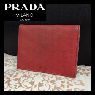 プラダ(PRADA)の正規プラダ 二つ折り財布 赤(財布)