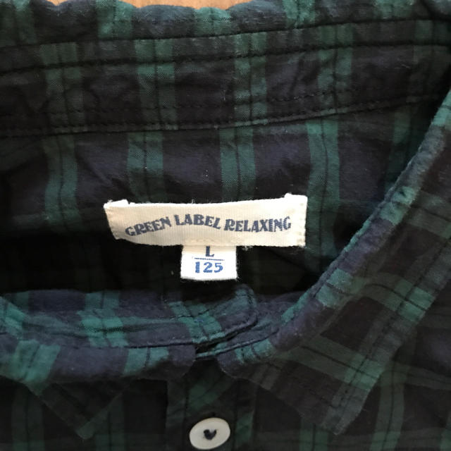 UNITED ARROWS green label relaxing(ユナイテッドアローズグリーンレーベルリラクシング)の【キッズ125cm】ユナイテッドアローズ グリーンレーベル チェックシャツ キッズ/ベビー/マタニティのキッズ服男の子用(90cm~)(Tシャツ/カットソー)の商品写真