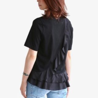 ミュベールワーク(MUVEIL WORK)のMUVEIL 16SS エステルローン ドッキングTシャツ 黒  ミュベール(Tシャツ(半袖/袖なし))