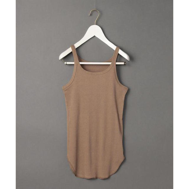 BEAUTY&YOUTH UNITED ARROWS(ビューティアンドユースユナイテッドアローズ)の6(ROKU)  TEREKO TANK TOP  ベージュ レディースのトップス(タンクトップ)の商品写真