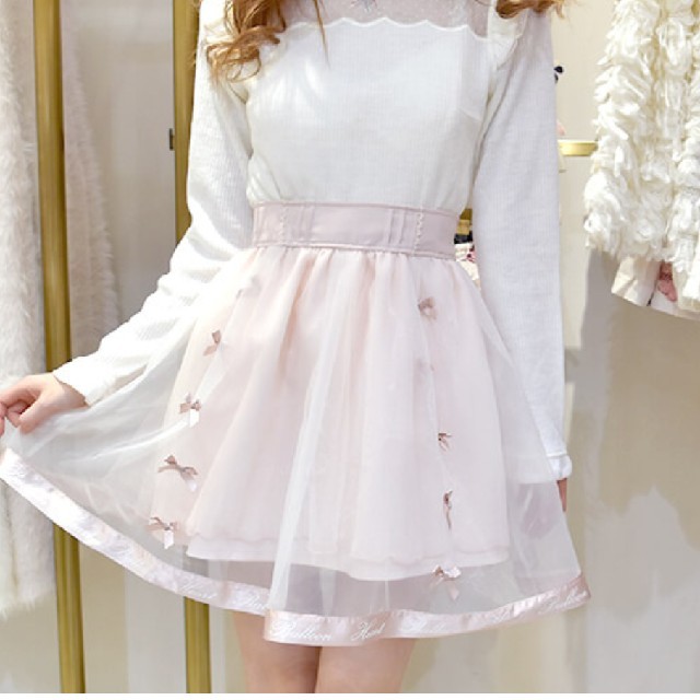 LIZ LISA(リズリサ)のオーガンジーリボンスカート レディースのスカート(ひざ丈スカート)の商品写真