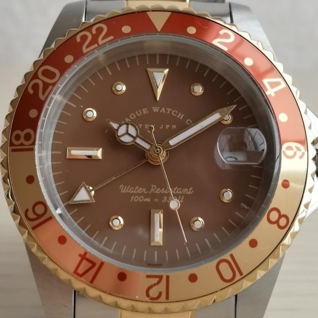 vague watch BROWN GMT 非ROLEX GMTﾏｽﾀｰ風