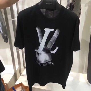 ルイヴィトン LOUIS VUITTON ピースアンドラブTシャツ 黒 M-