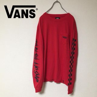 ヴァンズ(VANS)のVANS  フラッグライン  ロング ポケットTシャツ レッド(Tシャツ/カットソー(七分/長袖))