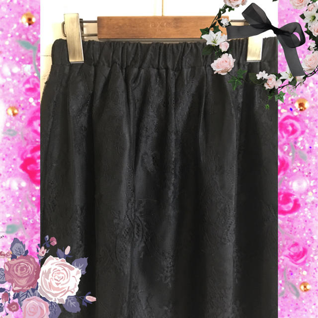 しまむら(シマムラ)のレース仕様のロングスカート＊M size＊ブラック レディースのスカート(ロングスカート)の商品写真