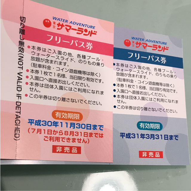 【ラクマパック】東京サマーランド10枚綴りフリーパスチケット