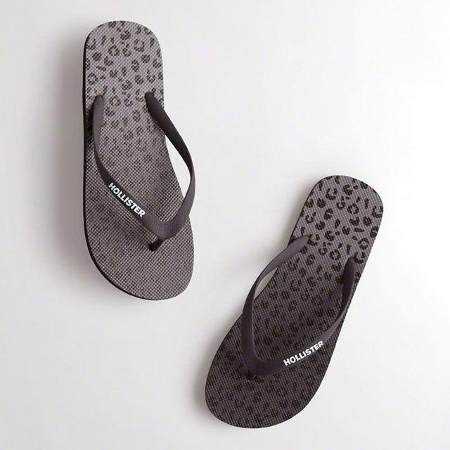 Hollister(ホリスター)の★新品★ホリスター★ひょう柄ビーチサンダル (Black/M 10/11) メンズの靴/シューズ(ビーチサンダル)の商品写真