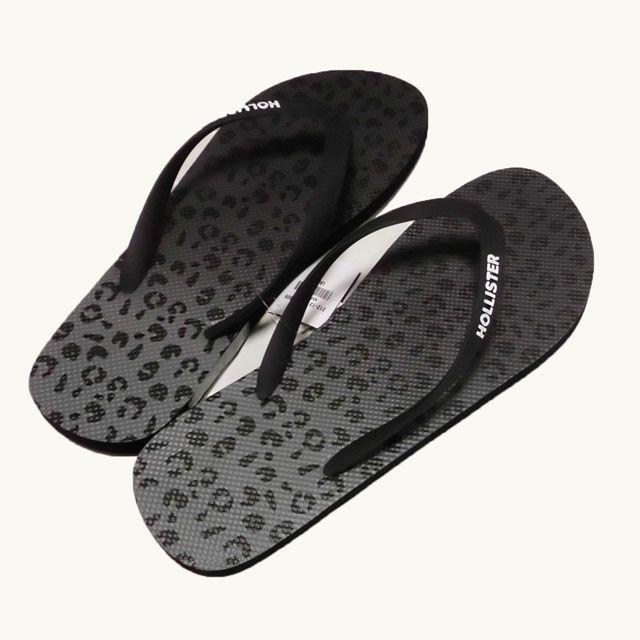 Hollister(ホリスター)の★新品★ホリスター★ひょう柄ビーチサンダル (Black/M 10/11) メンズの靴/シューズ(ビーチサンダル)の商品写真