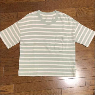 ジーユー(GU)のGU オーバーサイズ ボーダーTシャツ(Tシャツ(半袖/袖なし))