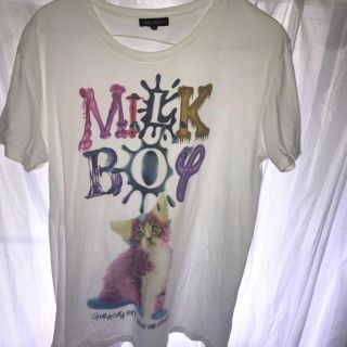 ミルクボーイ(MILKBOY)のMILKBOY CAT ねこ Tシャツ ホワイト  Mサイズ ミルクボーイ (Tシャツ(半袖/袖なし))