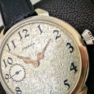 オメガ(OMEGA)の★オメガ アールデコ シルバー文字盤 アンティーク腕時計手巻き 1911年(腕時計(アナログ))