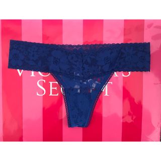 ヴィクトリアズシークレット(Victoria's Secret)の新品ヴィクトリアシークレットレースTバックブルーS(ショーツ)