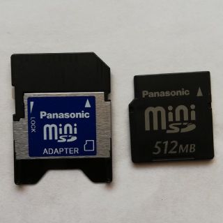 パナソニック(Panasonic)の miniSDカード512MB & miniSDアダプタ(PCパーツ)