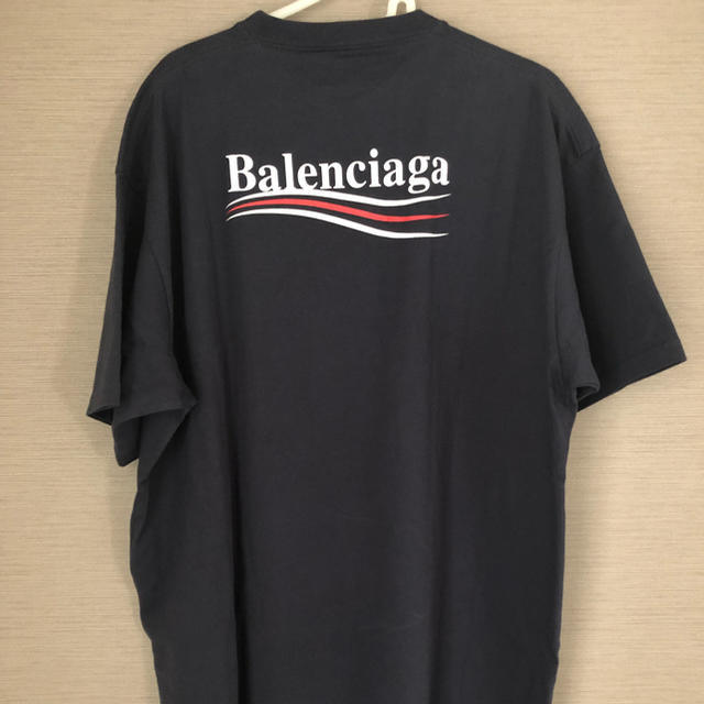 BALENCIAGA キャンペーンロゴ tシャツ ネイビー