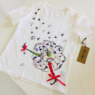 ユキコハナイ(Yukiko Hanai)の新品未使用 yukiko hanai リボン付Tシャツ 花井幸子(Tシャツ(半袖/袖なし))