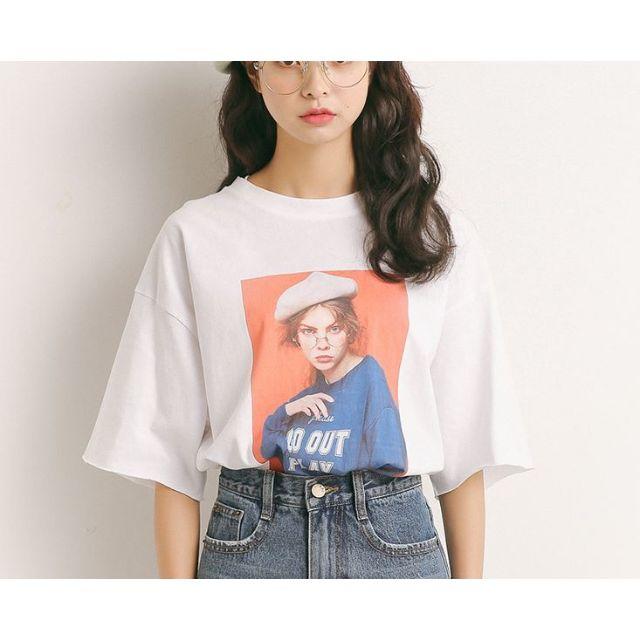 大きいサイズ♡ シンプル ビッグT ロゴＴシャツ レディースのトップス(Tシャツ(半袖/袖なし))の商品写真