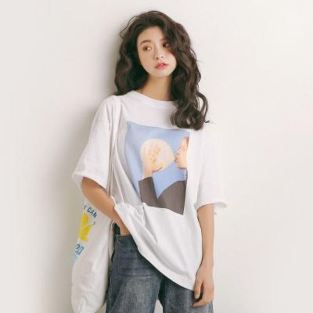 大きいサイズ♡ シンプル ビッグT ロゴＴシャツ レディースのトップス(Tシャツ(半袖/袖なし))の商品写真