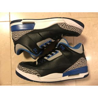 ナイキ(NIKE)のAIR JORDAN3 RETRO スポーツブルー 28.0cm 中古美品(スニーカー)