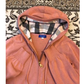 バーバリーブルーレーベル(BURBERRY BLUE LABEL)の約2.3万超美品バーバリーブルーレーベルクレストブリッジ上質コットンパーカー♫(パーカー)