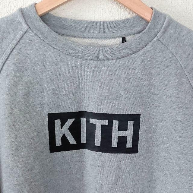 【M】 KITH Box Logo Crewneck Heather Grey メンズのトップス(スウェット)の商品写真