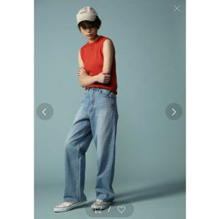 アズールバイマウジー(AZUL by moussy)のハイウエストワイドデニムパンツ(デニム/ジーンズ)