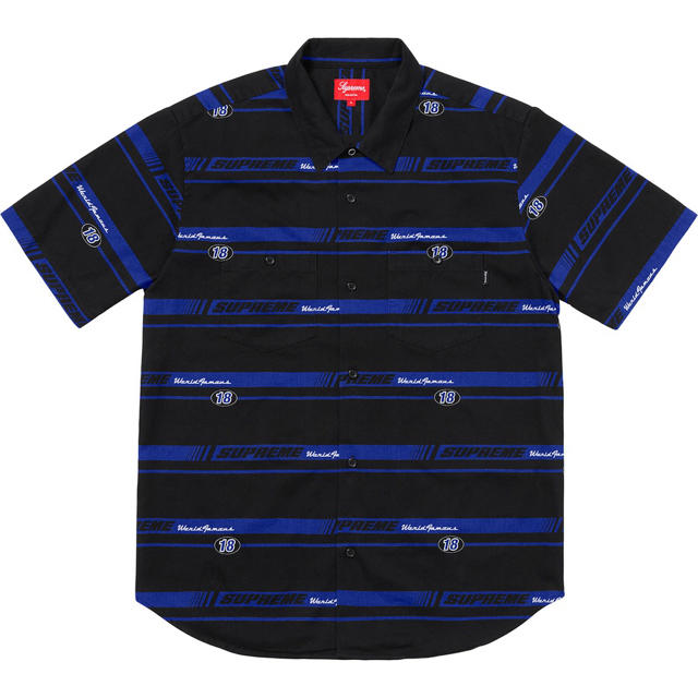 supreme striped racing work shirt シュプ