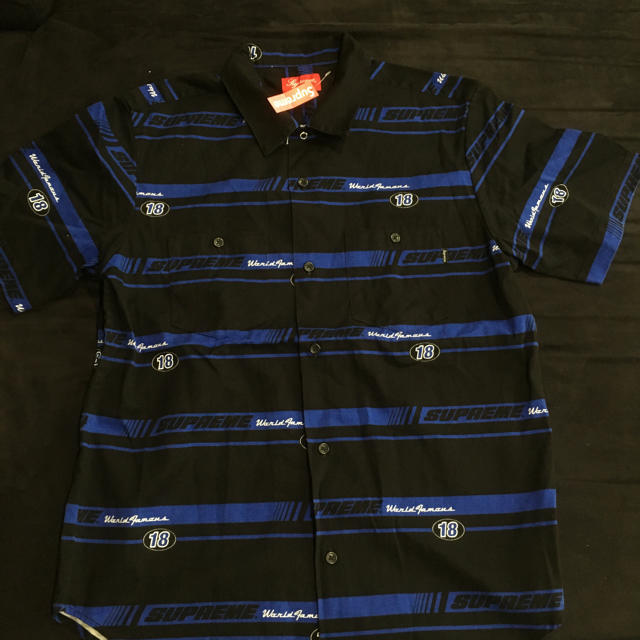 Supreme - 定価以下 Supreme Striped Racing Work Shirtの通販 by Flea