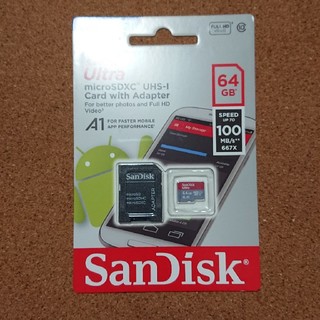 サンディスク(SanDisk)の新品未使用  microSD SanDisk Ultra64GB アダプター付
(その他)