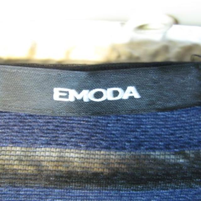EMODA(エモダ)の1207　エモダ　　美品　ボーダー　シースルー　カットソー　ロンt レディースのトップス(カットソー(長袖/七分))の商品写真