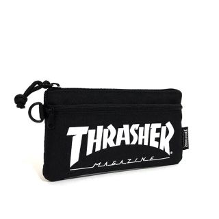 スラッシャー(THRASHER)の【THRASHER】”スマホ操作可能”マルチポーチ［BK/WH］《送料込み》(iPhoneケース)