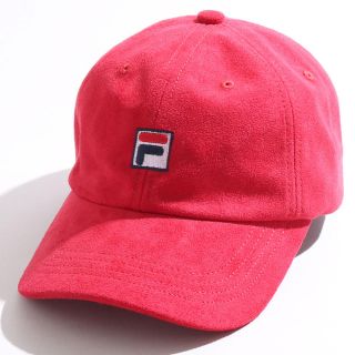 フィラ(FILA)のFILA フェイクスエードローキャップ 赤(キャップ)