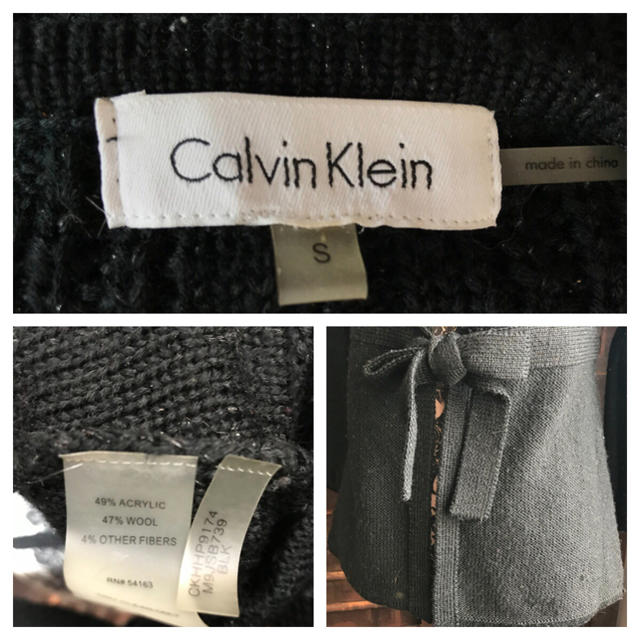 Calvin Klein(カルバンクライン)のY's様専用 Calvin Klein 黒 ニットカーディガンS 000010 レディースのトップス(カーディガン)の商品写真